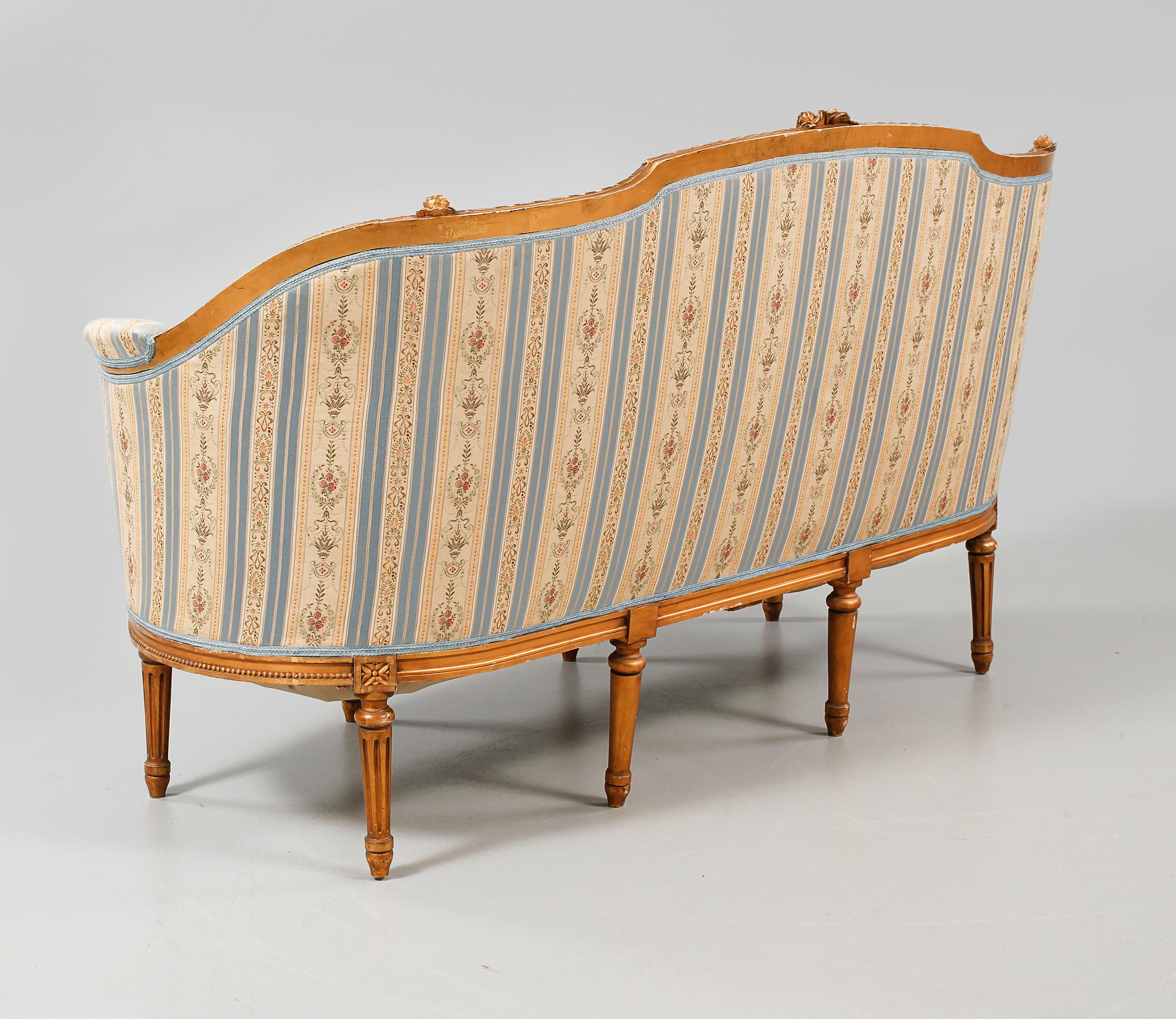 SALONGSGRUPP, 6 delar, gustaviansk stil, 1900-talets första hälft.