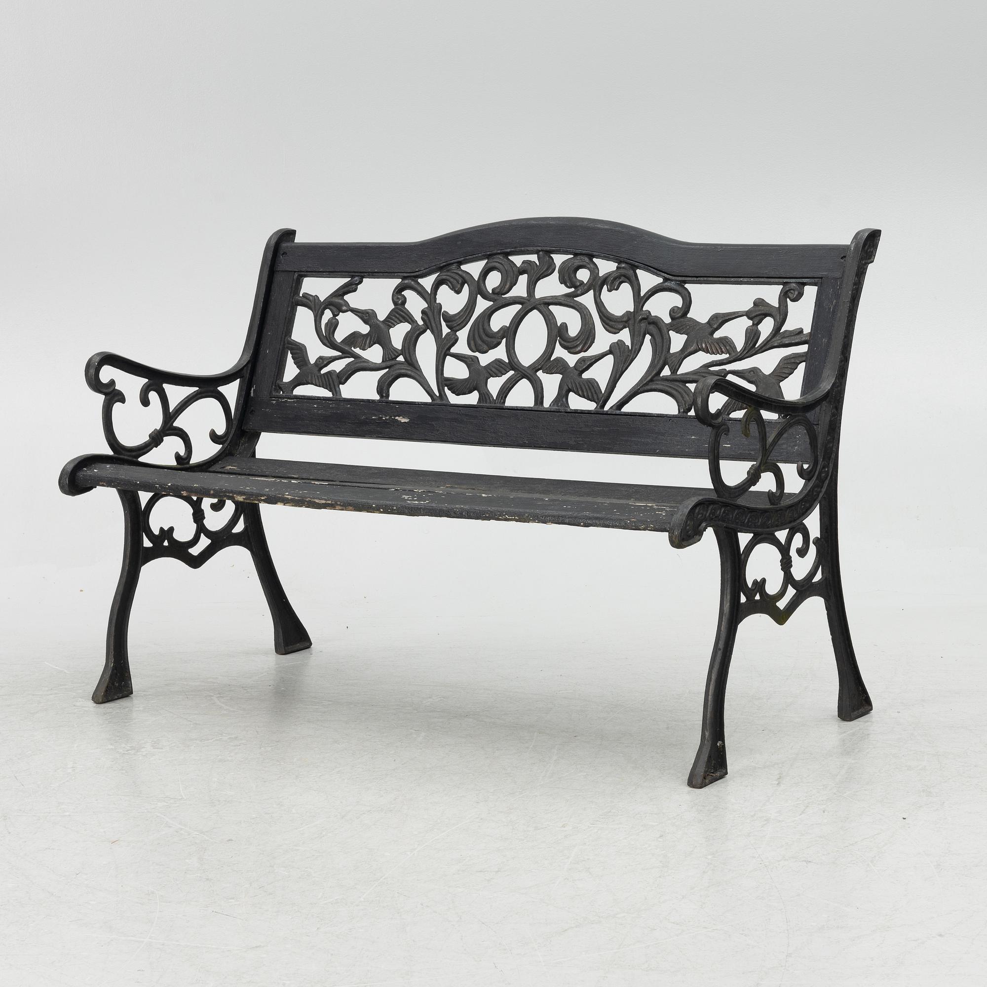 A garden bench, late 20th century.