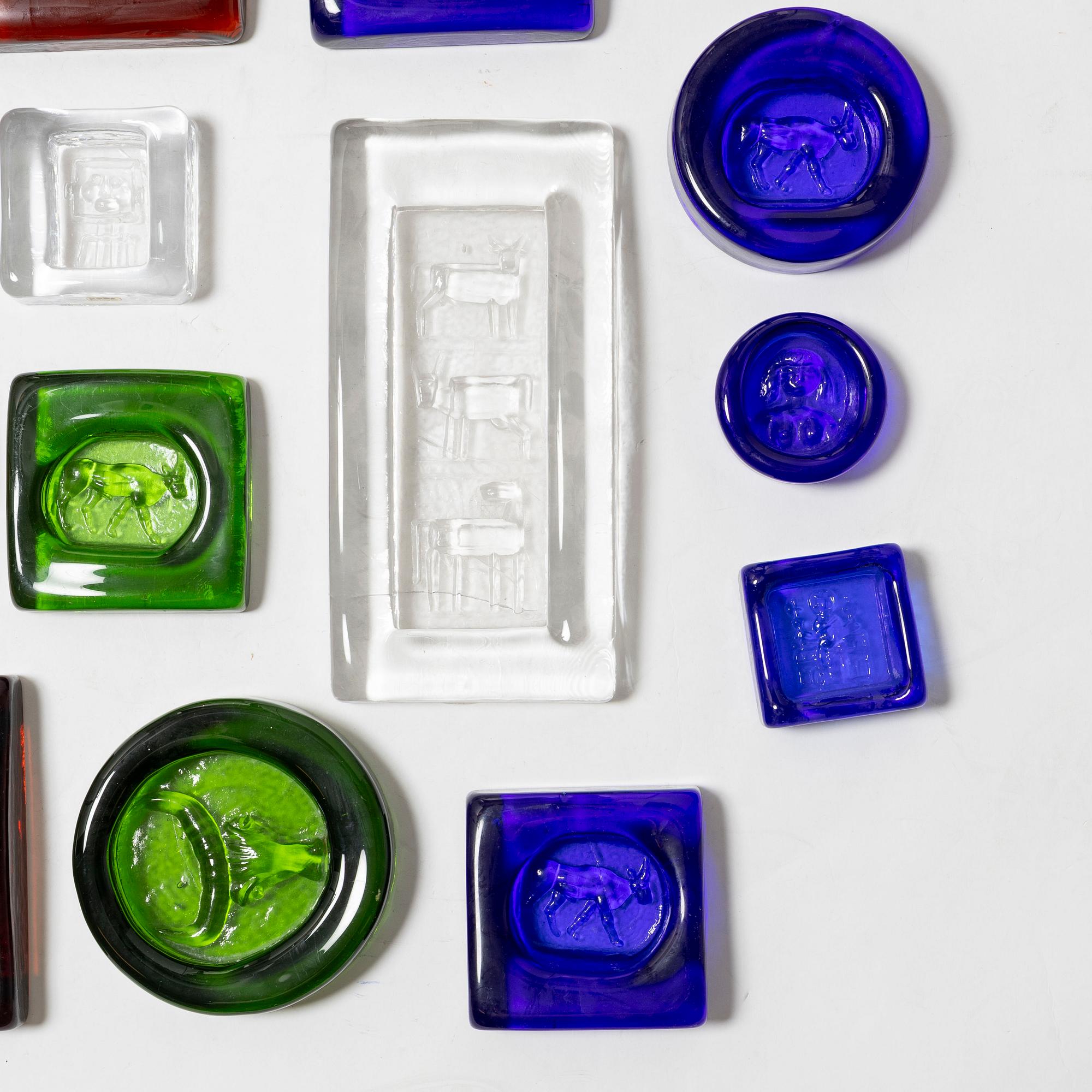 Erik Höglund, konstglas, 21 delar, Boda.