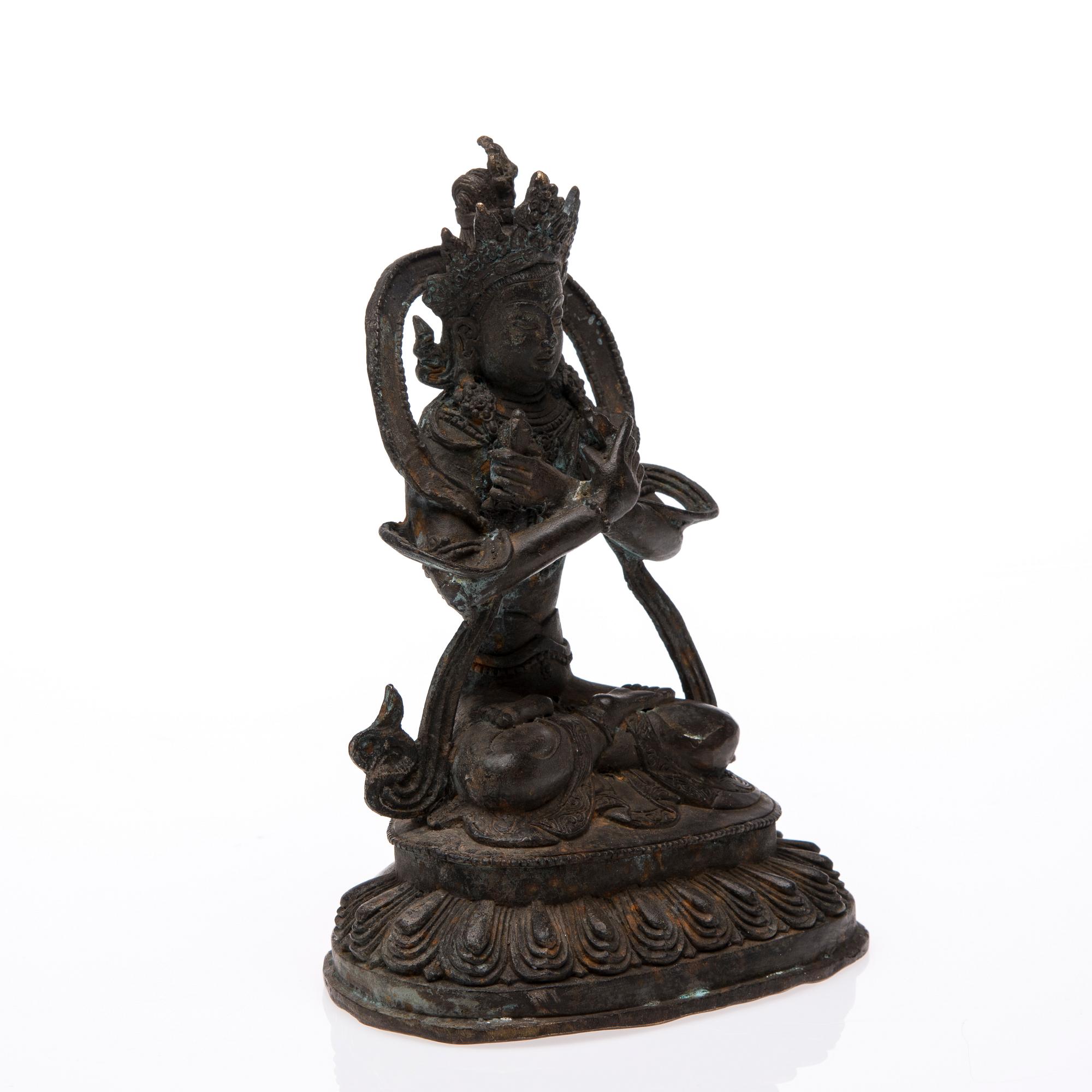 BUDDHA, skulptur, mässing, Tibet, 1900-tal.