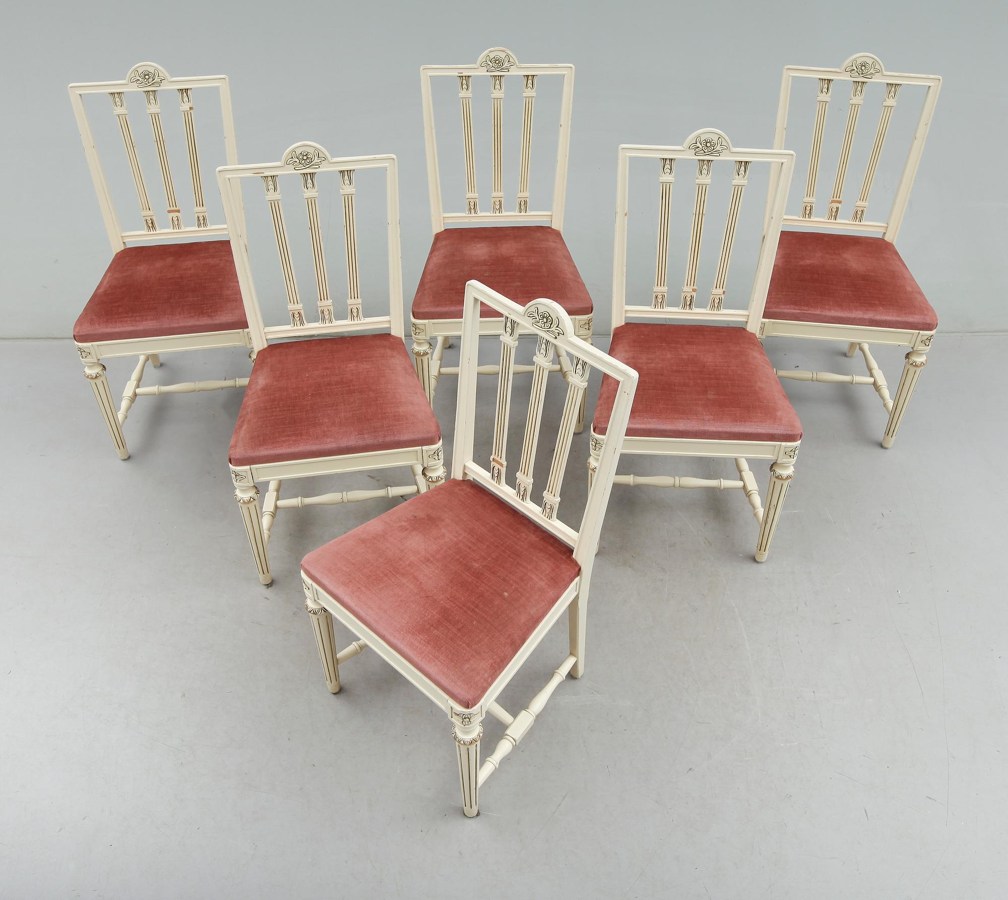 MATGRUPP, 7 delar, gustaviansk stil, 1900-talets mitt.