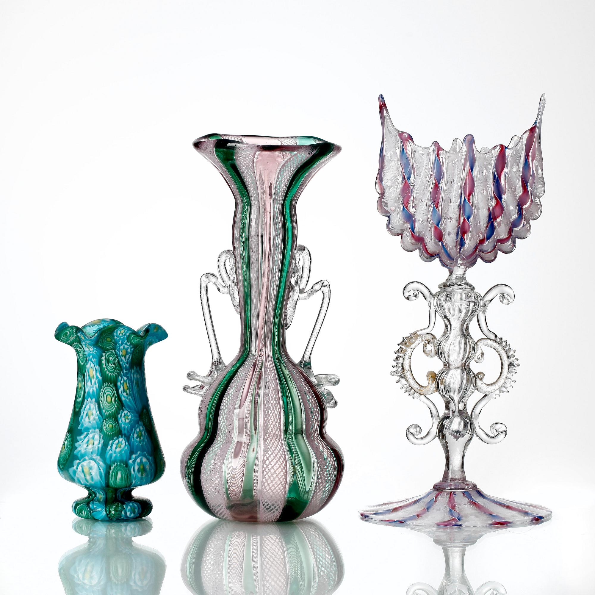 PARTI GLAS, 3 delar,  Venini Murano, Italien, 1900-talets andra hälft.