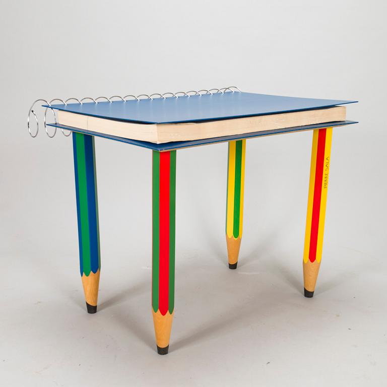 Pierre Sala, skrivbord / arbetsbord, "Clairefontaine". Formgiven 1983.