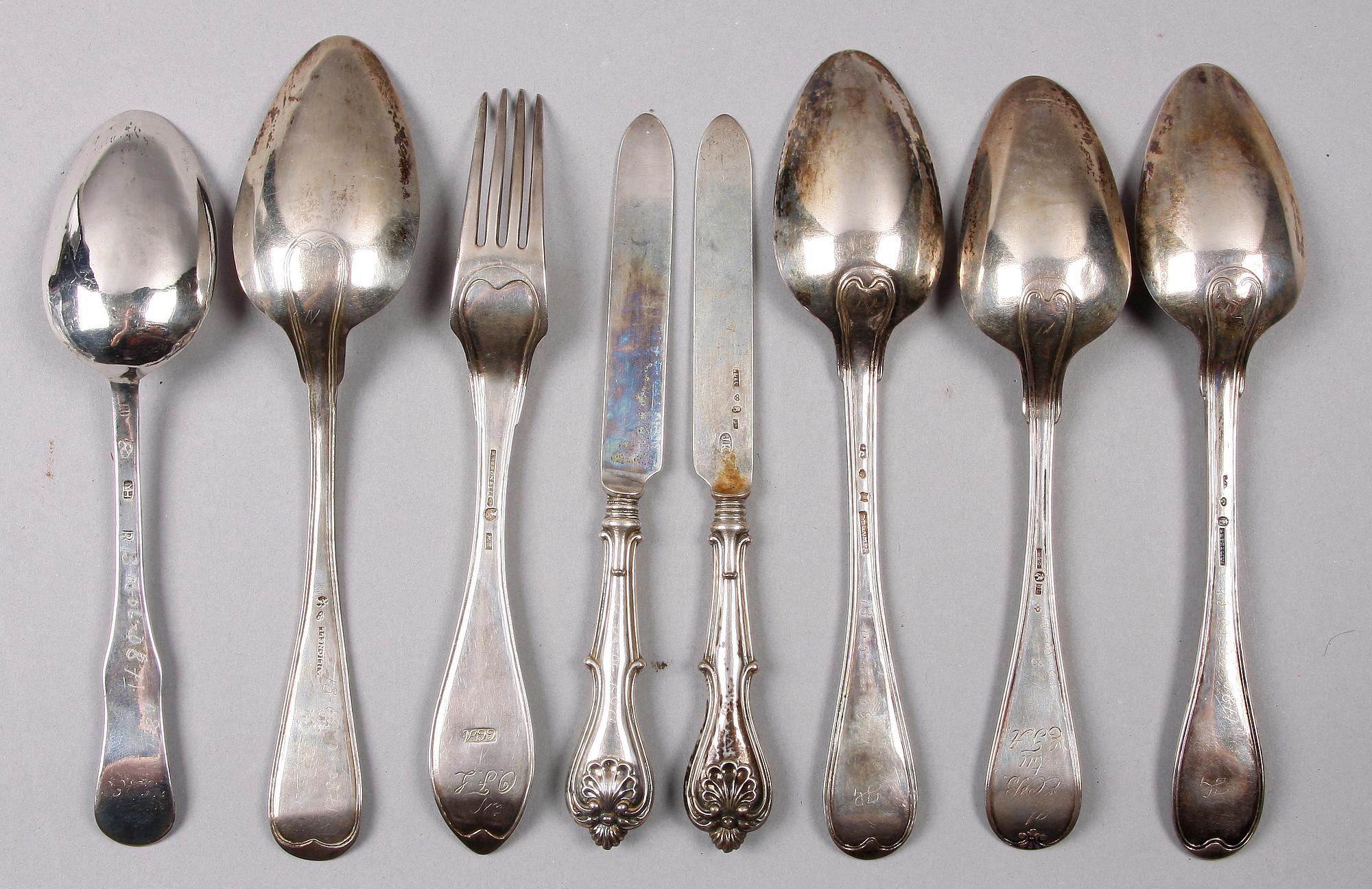 BESTICK, 8 st, silver, bl a Zethelius, 1775-1858.