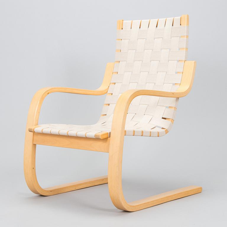 Alvar Aalto, a pair of late 20th century armchair model 406 Artek.