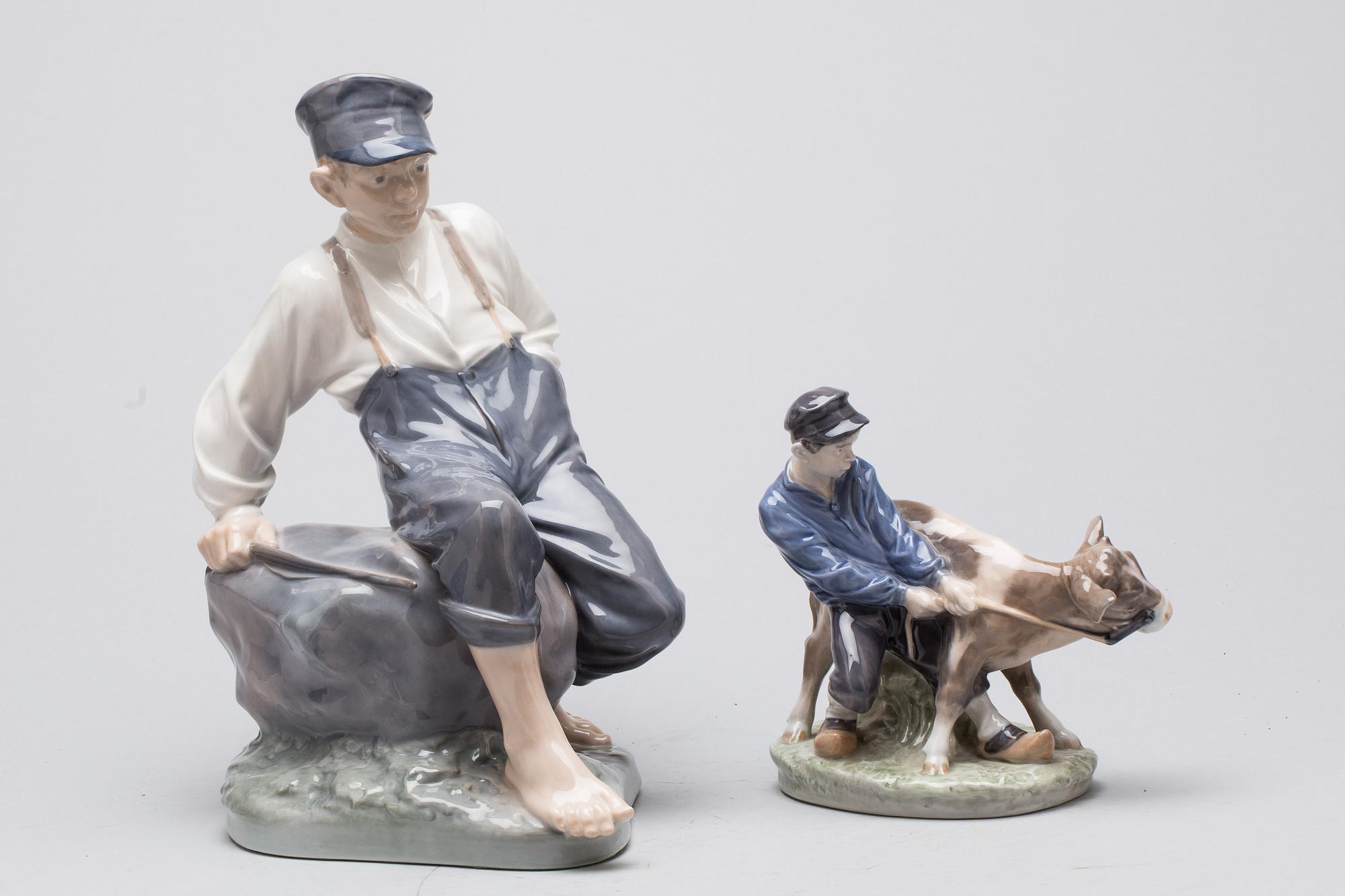 FIGURINER, 2 st. Porslin. Royal Copenhagen.