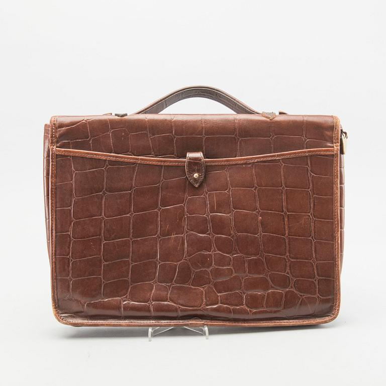 A Mulberry lethter briefcase and document case.