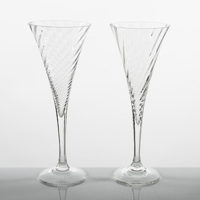 Gunnar Cyrén, a set of twelve 'Helena' champagne glasses, Orrefors.