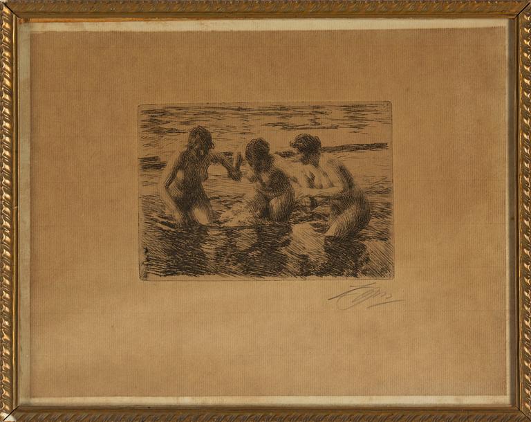 ANDERS ZORN, etching, 1919, signed in pencil.