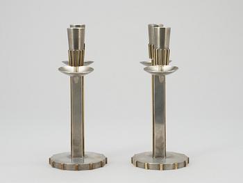 A pair of Robert Hult two armed candelabra, Svenskt Tenn, 1929.