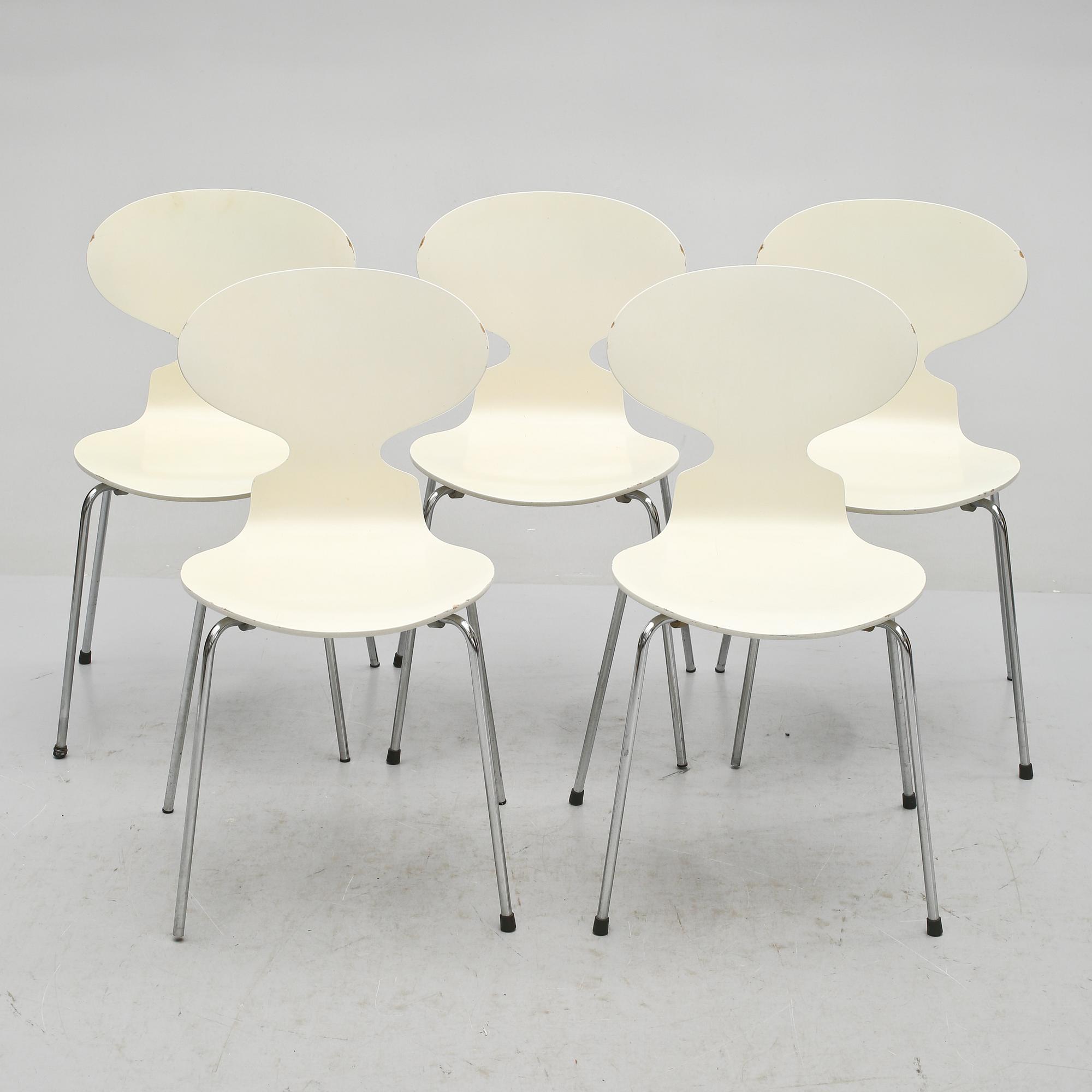 STOLAR, 5 st, "Myran", Arne Jacobsen, Fritz Hansen, 1978 och 1983.