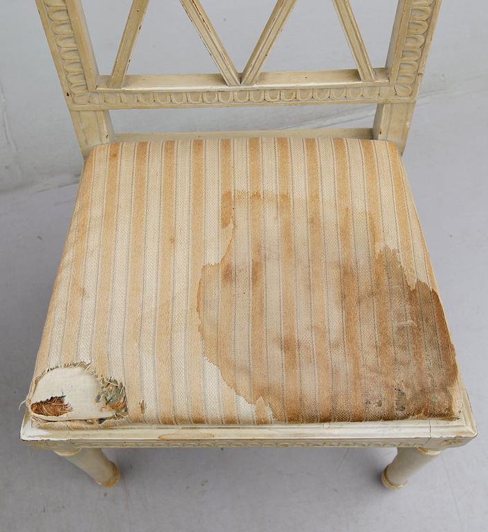 STOLAR, 6 st snarlika, sengustavianska, omkring år 1800.