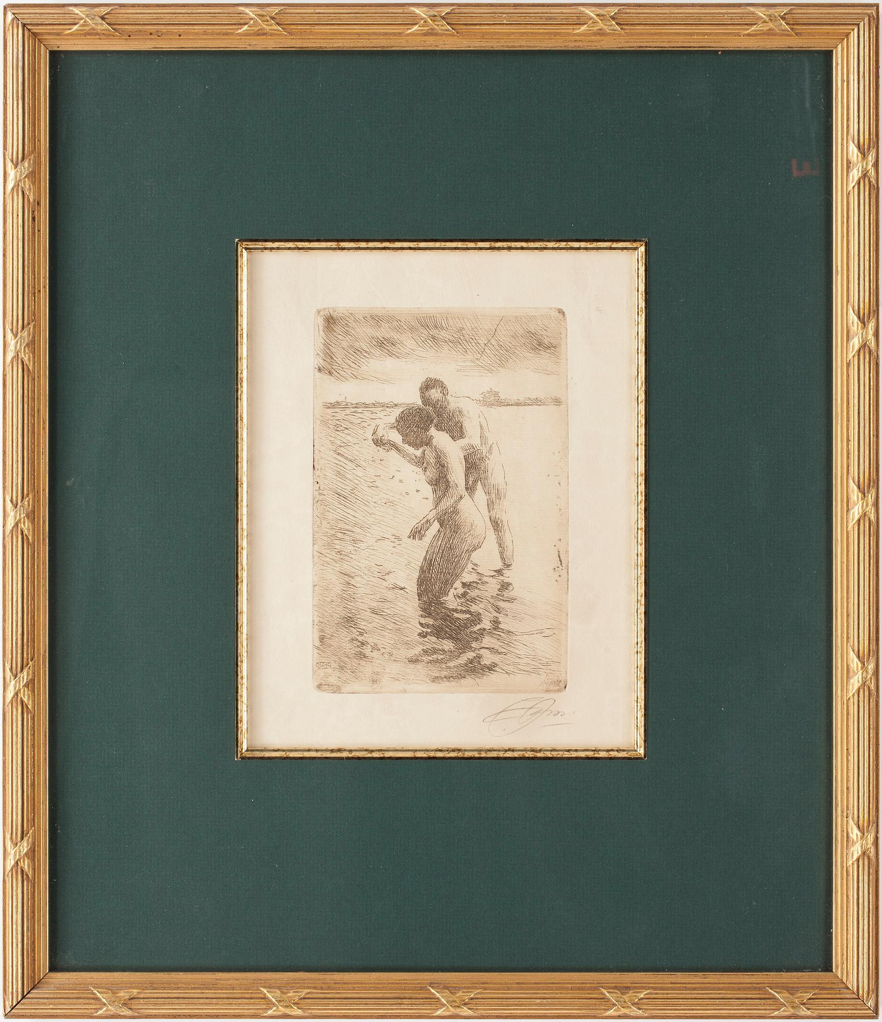 ANDERS ZORN, etsning, signerad med blyerts.