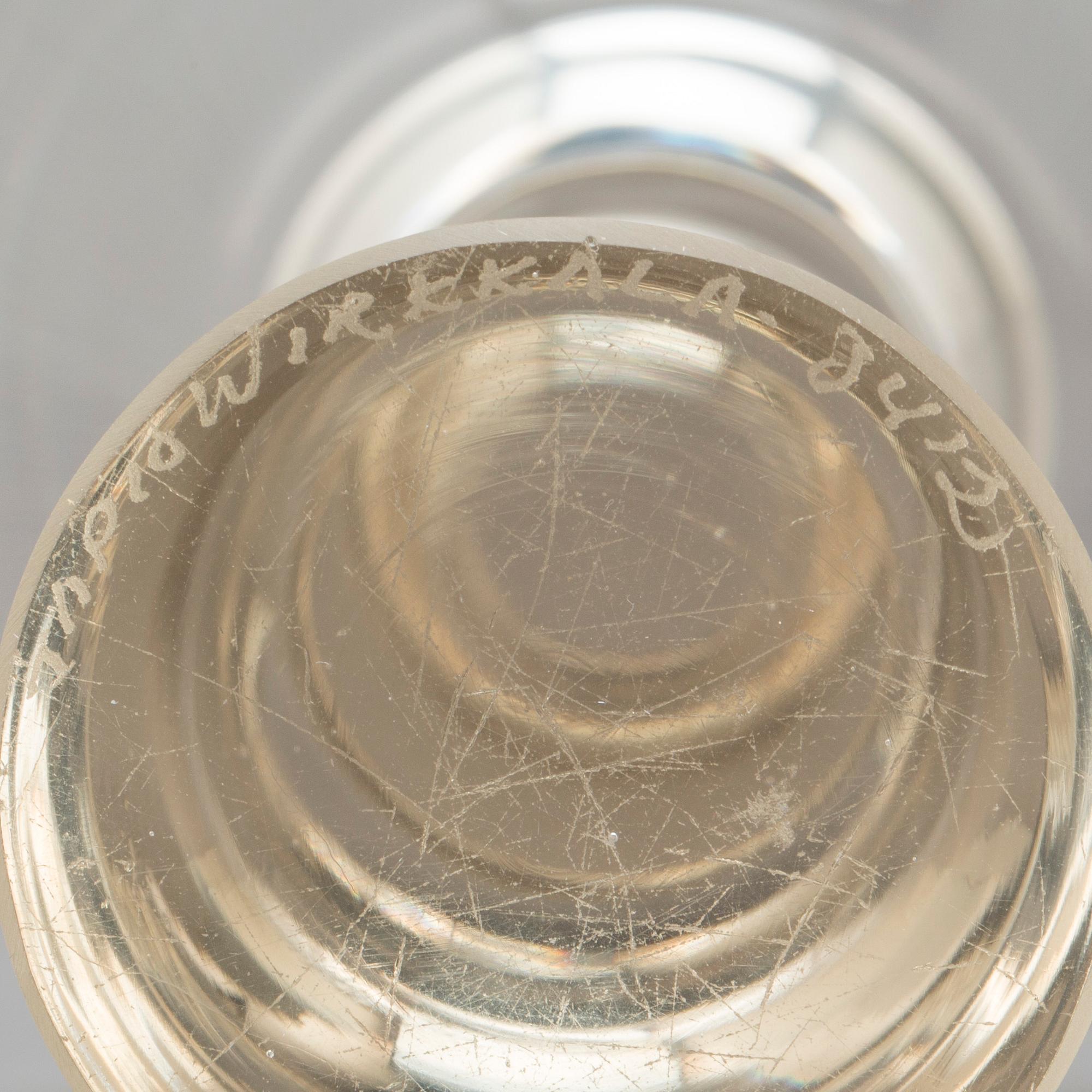 LJUSSTAKAR, ett par, glas, signerade Tapio Wirkkala 3412. Iittala.