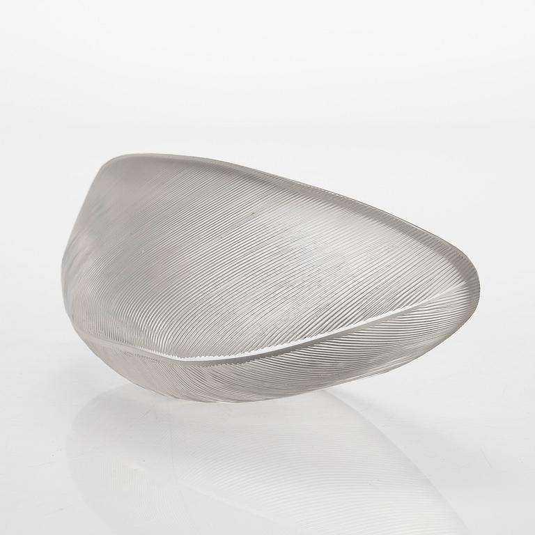 Tapio Wirkkala, taidelasi/malja, "Sulka", signeerattu Tapio Wirkkala Iittala -55.