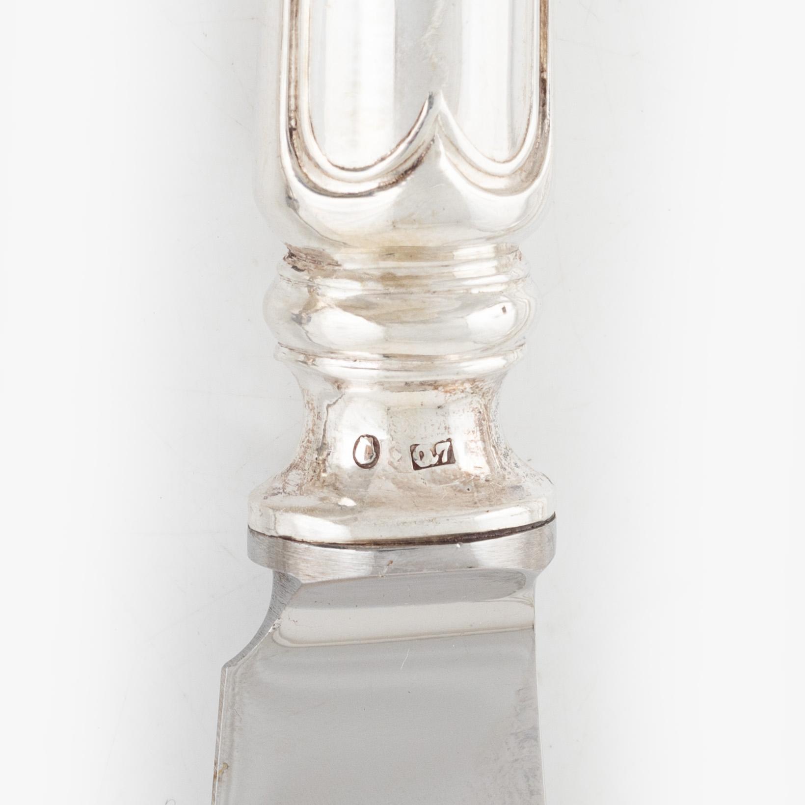 A 24-piece Swedish silver cutlery, model 'Old French', mark of A.G. Dufva, Stockholm, including 1921.