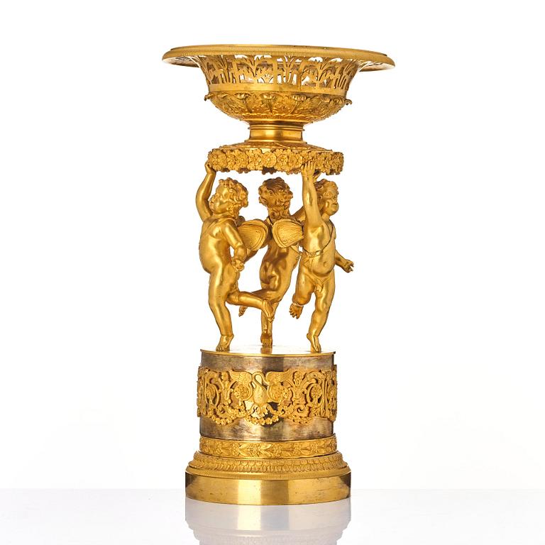 An Empire gilt bronze centerpiece, early 19th century.