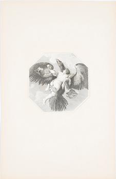 PARTI GRAFIK, 7 st, 1700-tal samt AKVARELLER, 2 st, av Jocke Åkerblom, daterade 1927.