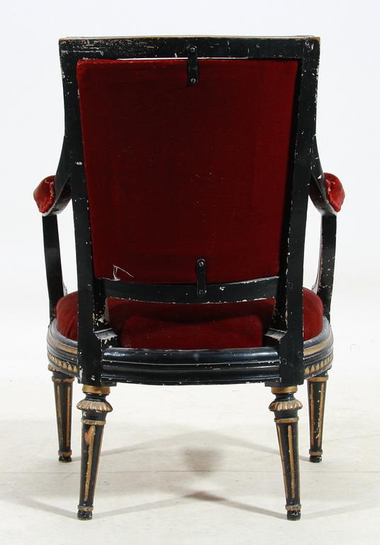 KARMSTOL, gustavianskt Stockholmsarbete, 1700-talets slut.
