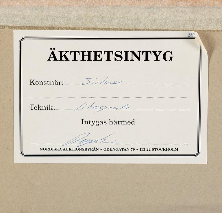 LENNART JIRLOW, lithograph in colors, 1975, signed.