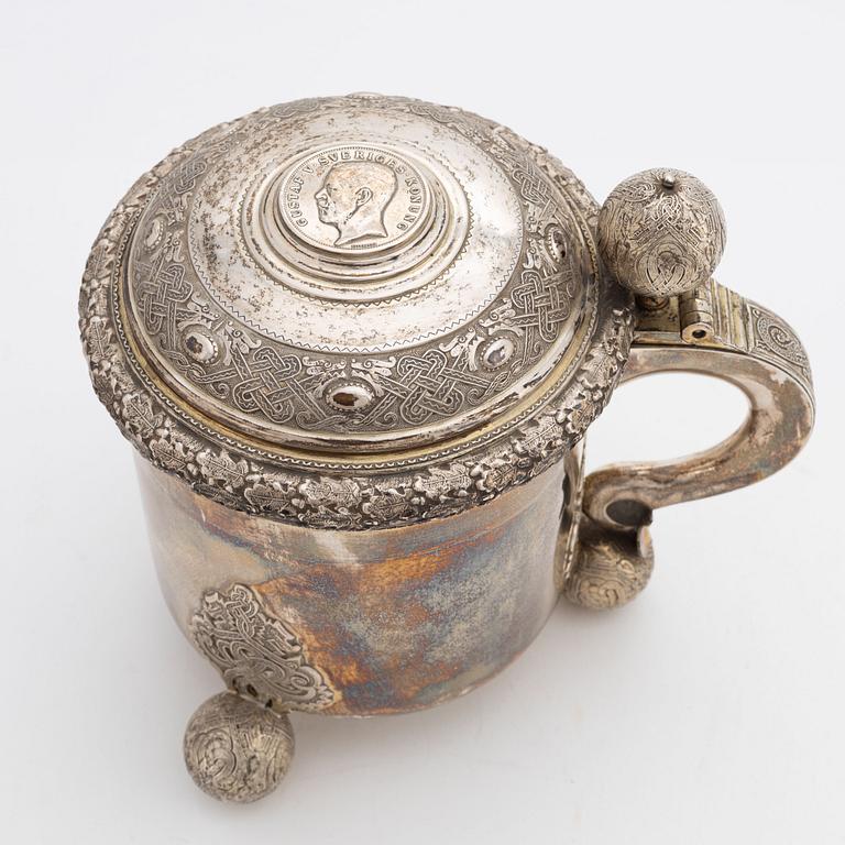 A silver tankard, mark of GAB, Stockholm 1923.