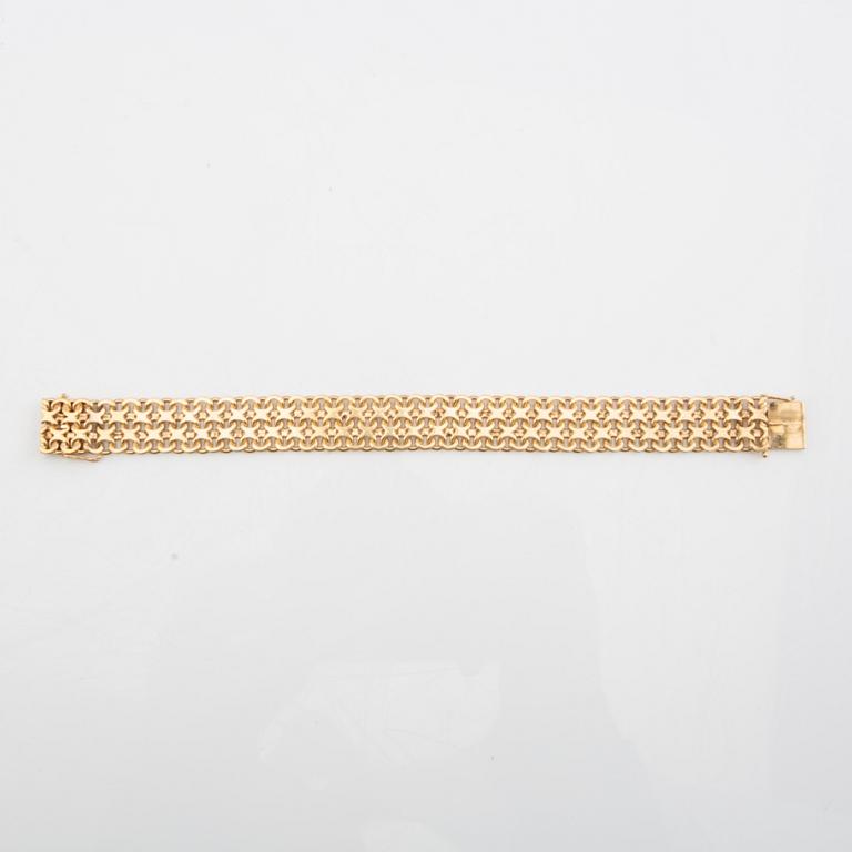 Armband X-länk 18K guld, M.K:S Guldsmedsatelier Stockholm 1960.