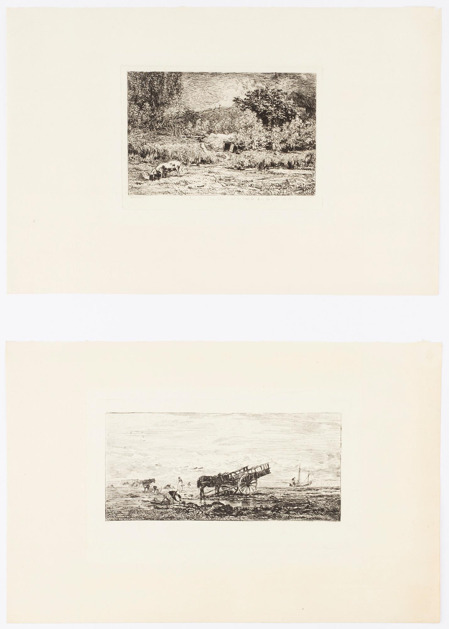 CHARLES FRANCOIS DAUBIGNY, etsningar, 2 st, en signerad i plåten.