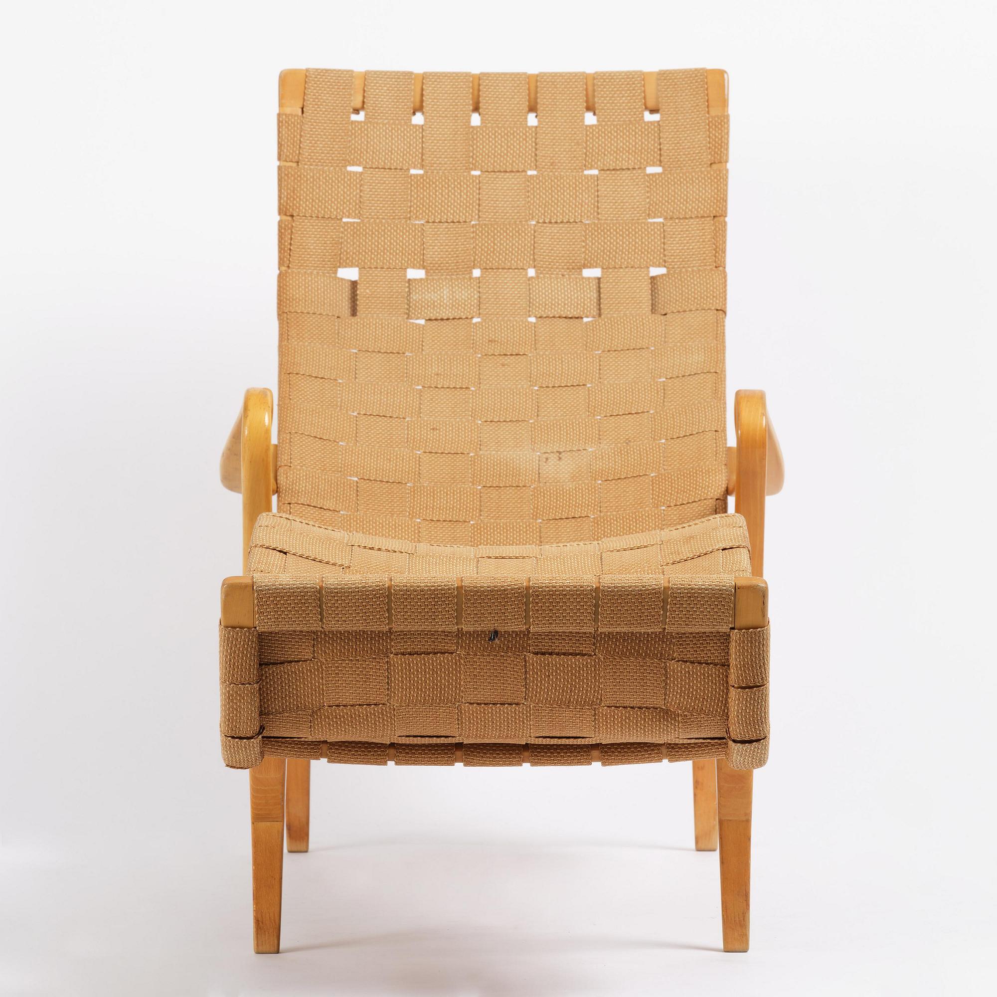 Bruno Mathsson, a "Pernilla 3" lounge chair, Firma Karl Mathsson, Värnamo, 1940s.