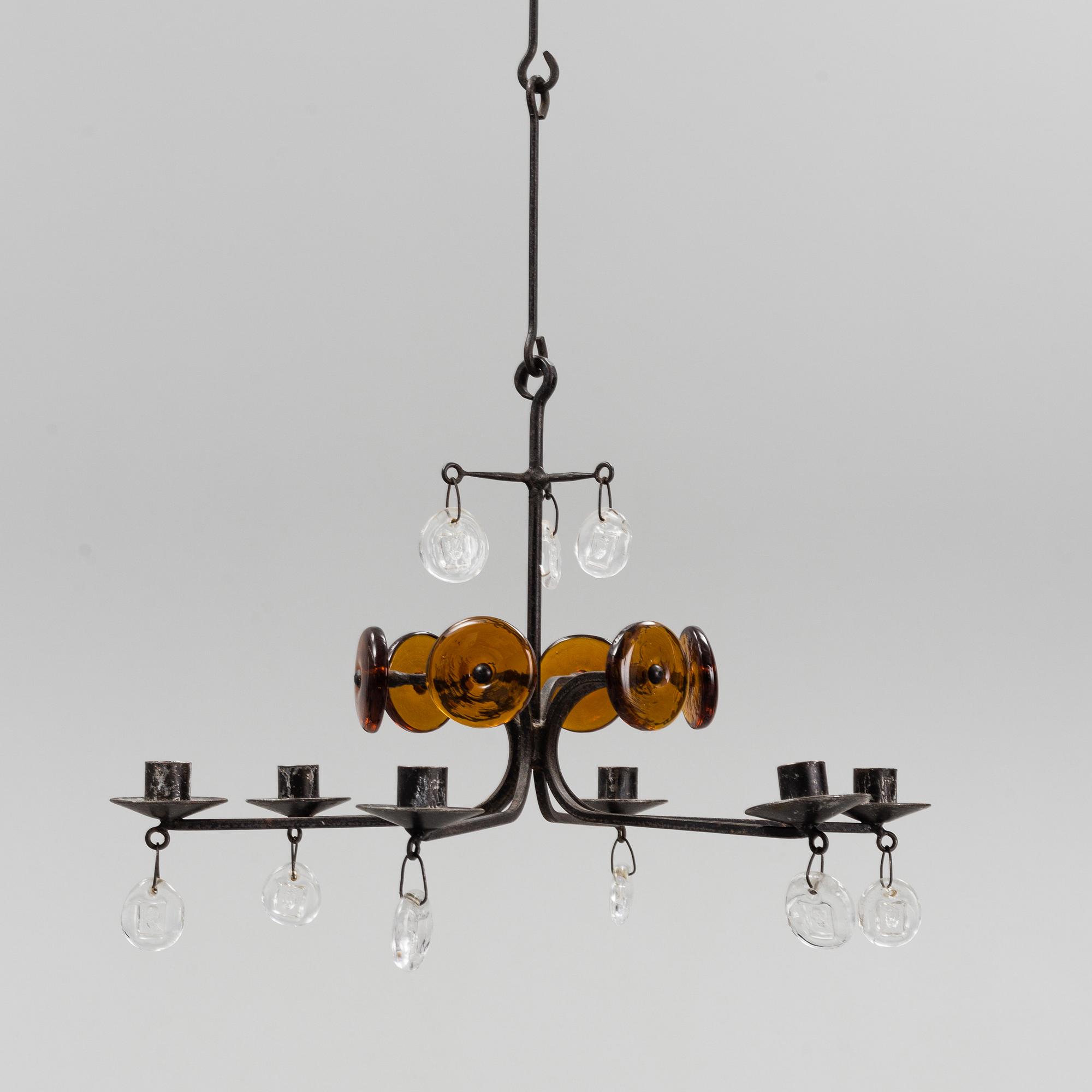 ERIK HÖGLUND, an iron and glass chandelier.