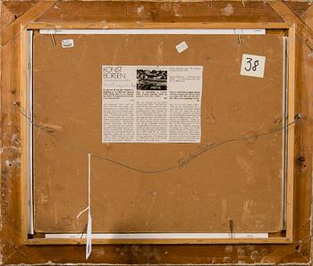 TORSTEN PALM, olja på kartong, signerad T.P. Med dedikation.