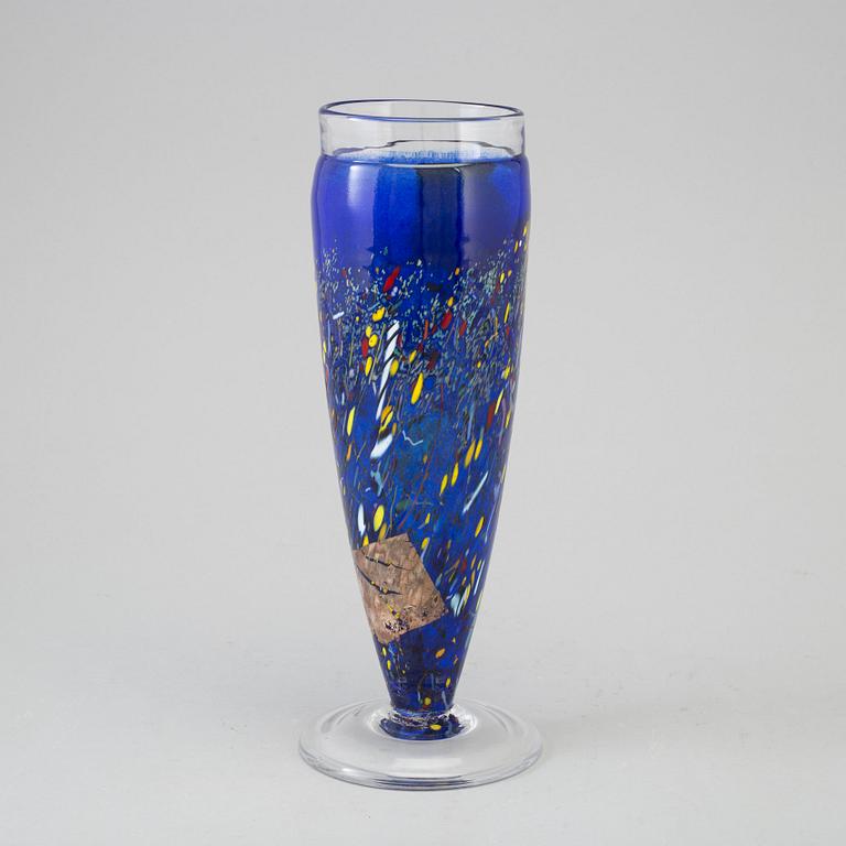 a glass vase for Kosta Boda Artist Collection, signed.