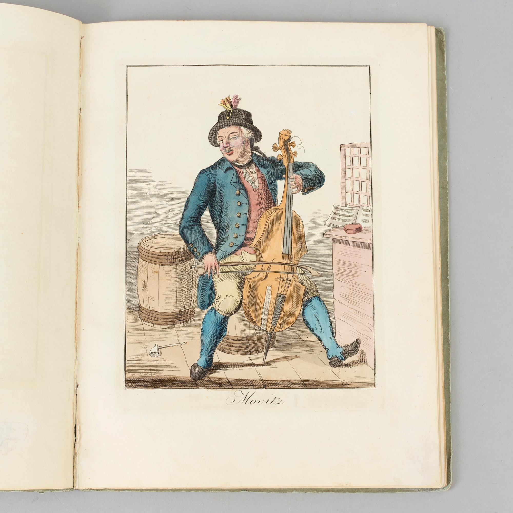 A 24 hand-coloured illustrations (etchings 25,5 by 19,5 cms) for Carl Michael Bellman’s Fredmans epistlar.