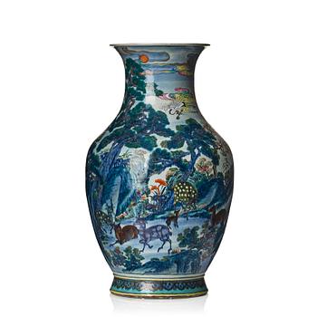 A large famille rose vase, Qing dynasty, circa 1800.