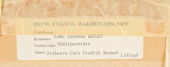 CARL STEPHAN BENNET, olja på pannå, 1800-talets mitt.