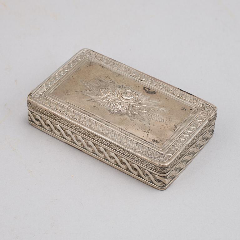 A silver box, probably Hanau, late 19th century.