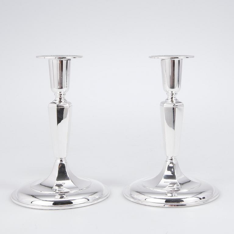 LJUSSTAKAR, ett par, silver, Ceson, Göteborg, 1988.