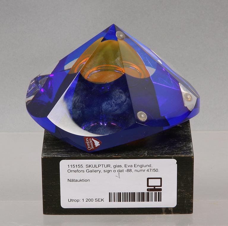SKULPTUR, glas, Eva Englund, Orrefors Gallery, sign o dat -88, numr 47/50.
