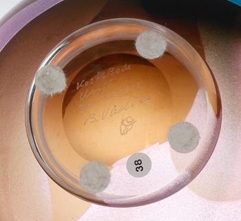 SKÅL, glas, Bertil Vallien, Kosta Boda, 1988 Unik.