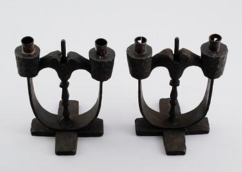 KANDELABRAR, 1 par, sannolikt Matts Eriksson i Taserud, 1900-talets första hälft.