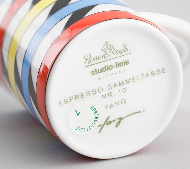 ESPRESSOKOPPAR MED FAT, 12 st, porslin, Rosenthal Studio Linie.