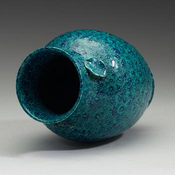 A robin's egg glazed vase, Qing dynasty, late 19th century.