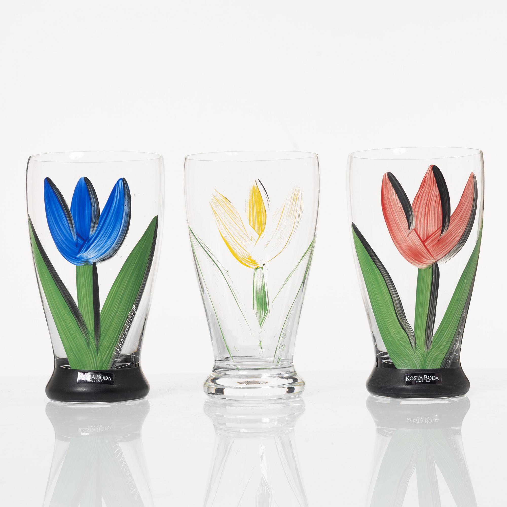 Ulrica Hydman-Vallien, matservis, 42 delar, glas, modell "Tulipa", Kosta Boda.