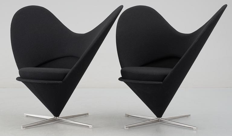 VERNER PANTON, "Heartshaped Cone Chair" ett par, Vitra.