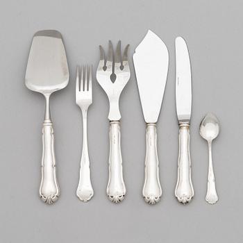 A 24-piece set of 'Chippendale' silver cutlery, Finnish hallmarks 1987-91.