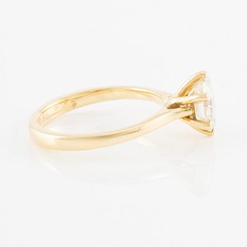 Ring, solitaire ring, 18K gold with brilliant-cut diamond.