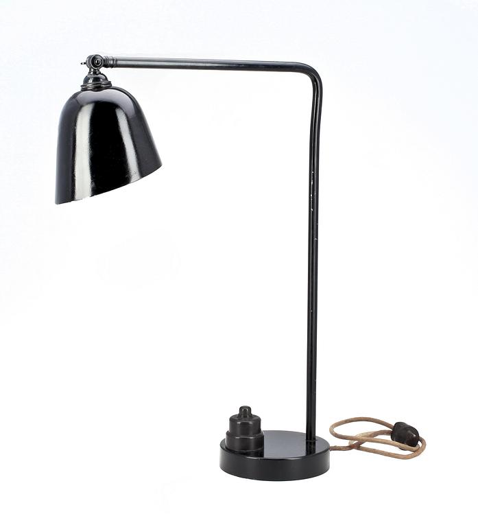 BORDSLAMPA, metall, 1930/40-tal.