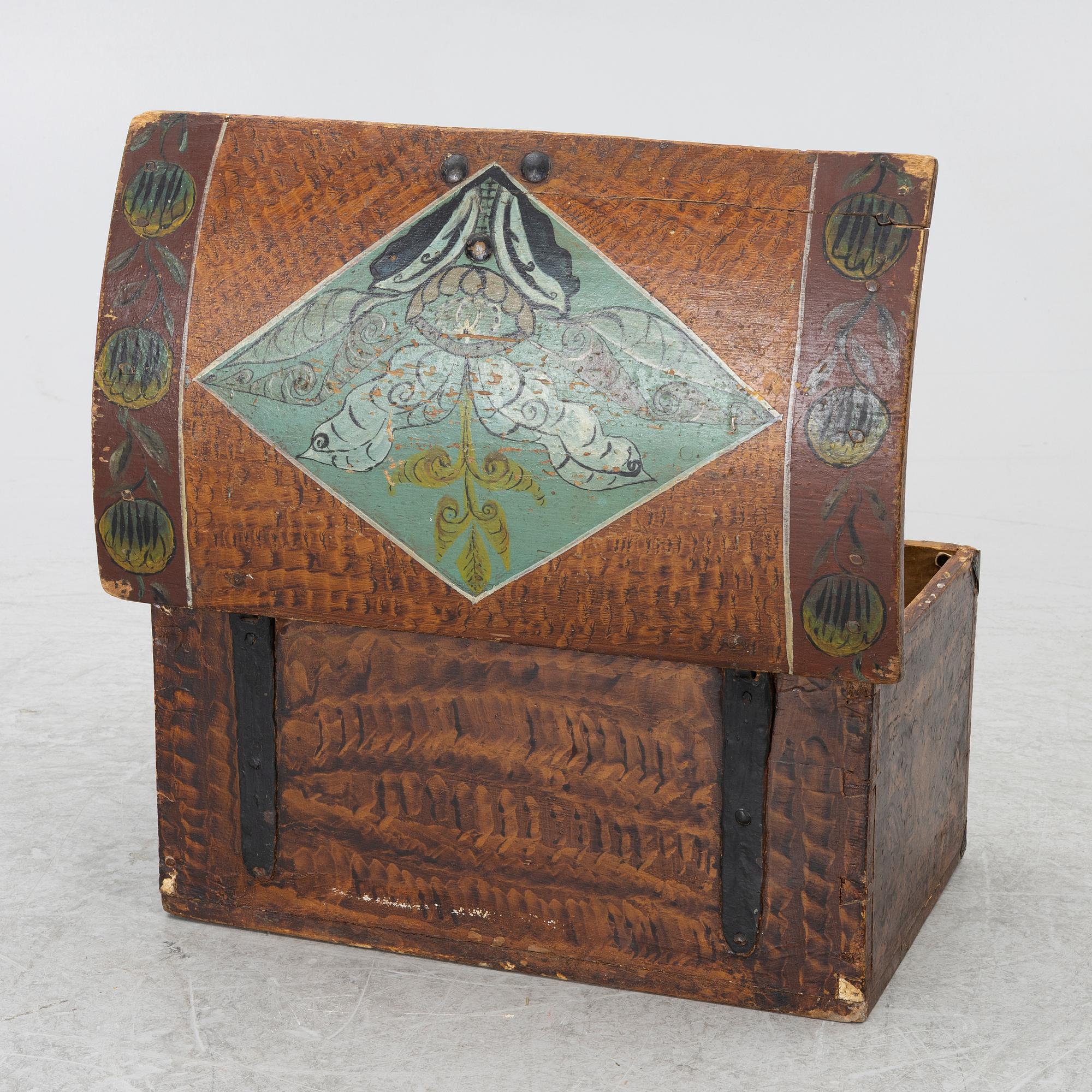 Box, folk art, dated 1863.