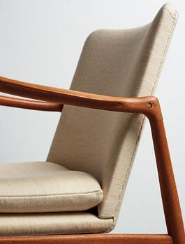 Finn Juhl, a pair of "Bo59" teak easy chairs, Bovirke Denmark, 1950-60's.