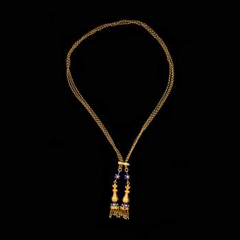 HALSSMYCKE, 18 k guld. Stockholm 1872. Vikt ca 17 gram.