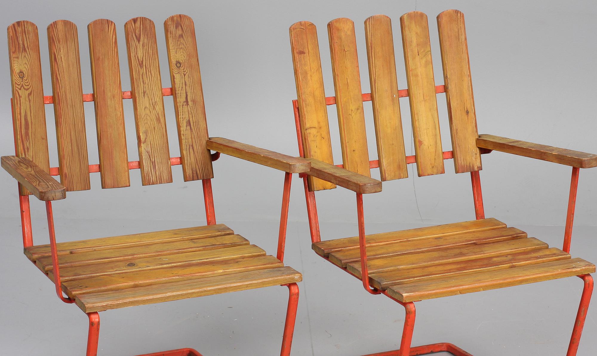 TRÄGÅRDSSTOLAR, ett par. Grythyttan "A2"1940-tal.